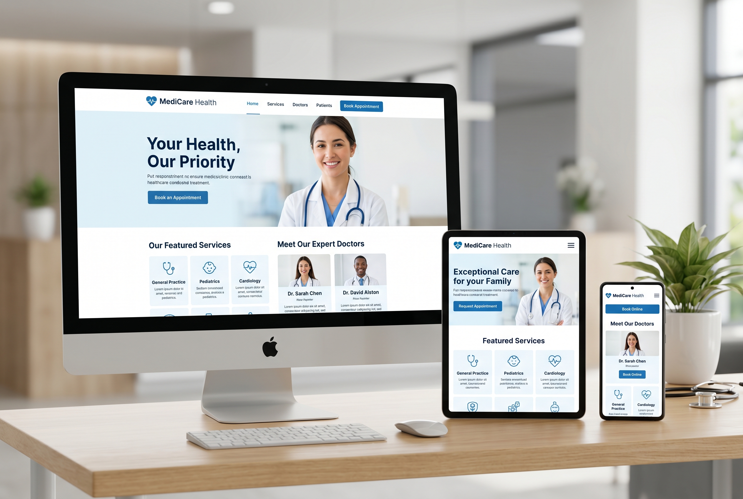 Diseño web médico responsive en todos los dispositivos