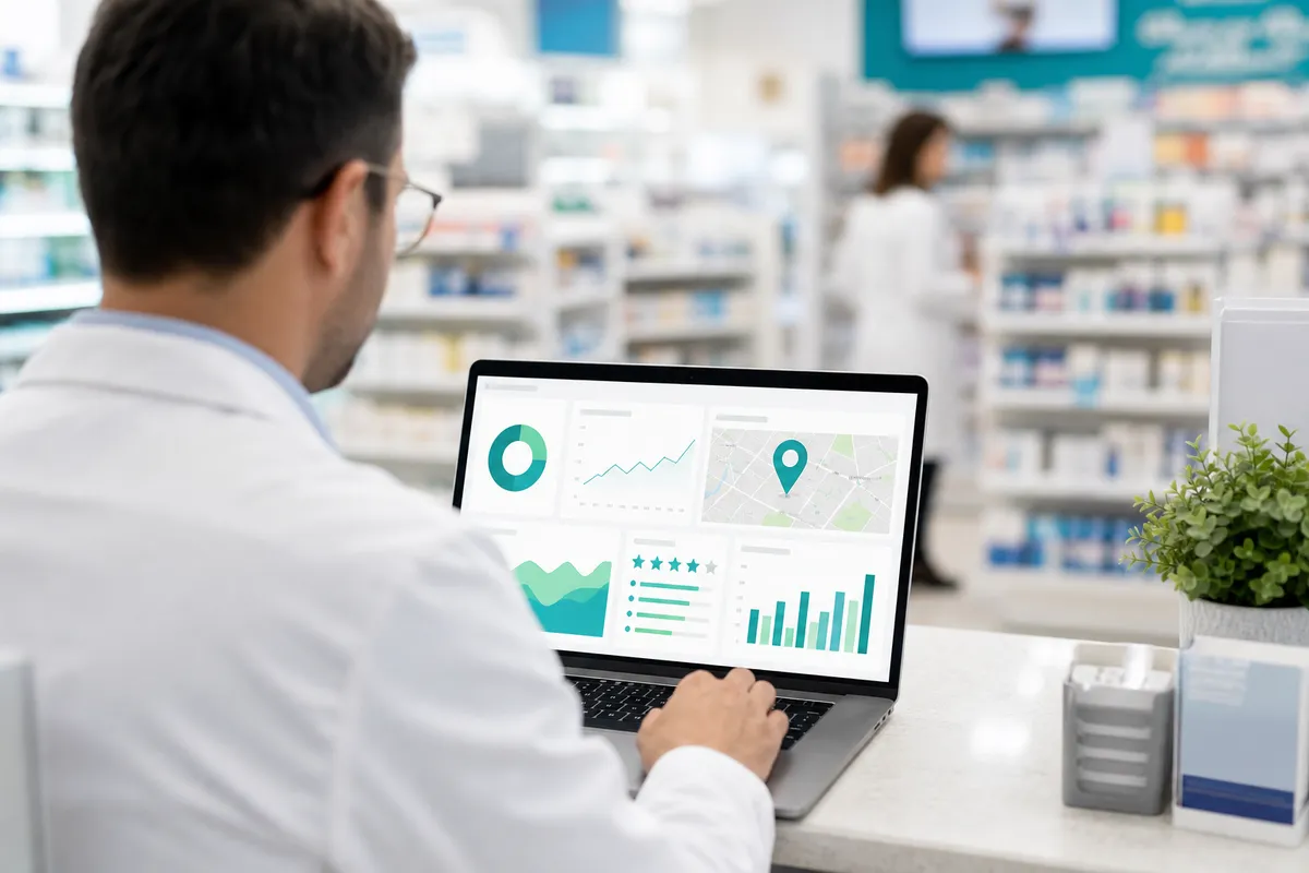 Estrategia de marketing digital para farmacias con métricas de SEO local